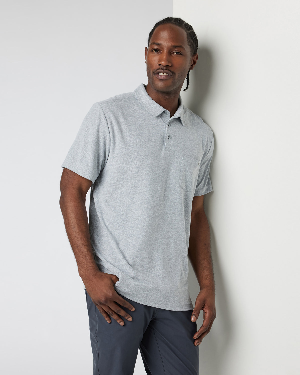 Men Vuori Ace Polo Men's Light Grey Polo