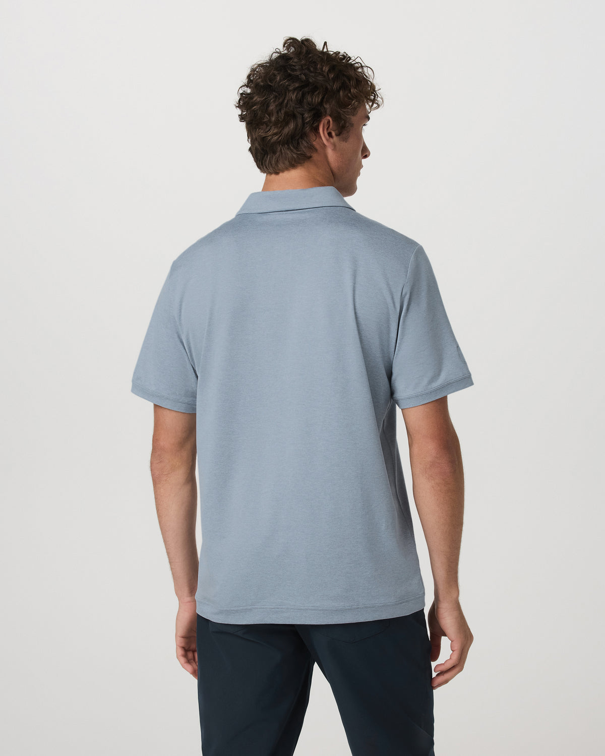 Men Vuori Short Sleeve Ponto Performance Polo Blue Dusk Heather