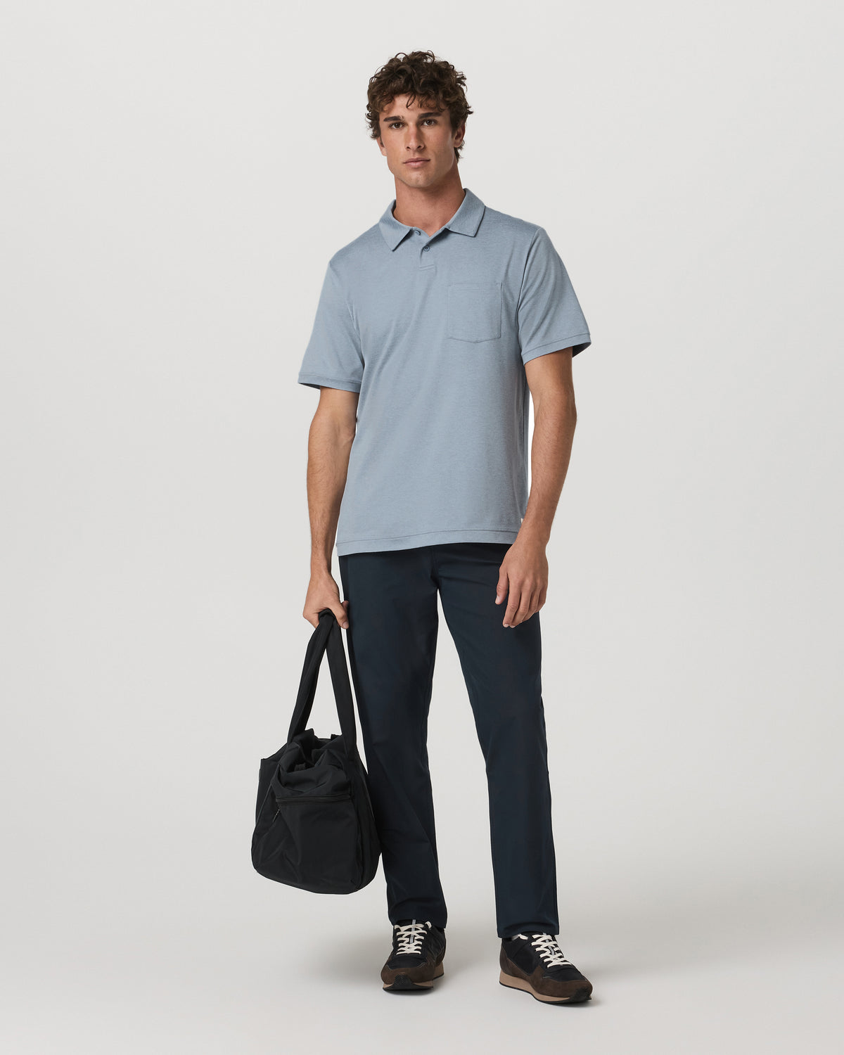 Men Vuori Short Sleeve Ponto Performance Polo Blue Dusk Heather