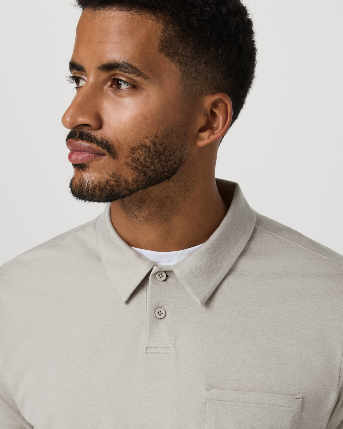 Men Vuori Short Sleeve Ponto Performance Polo Dark Salt Heather