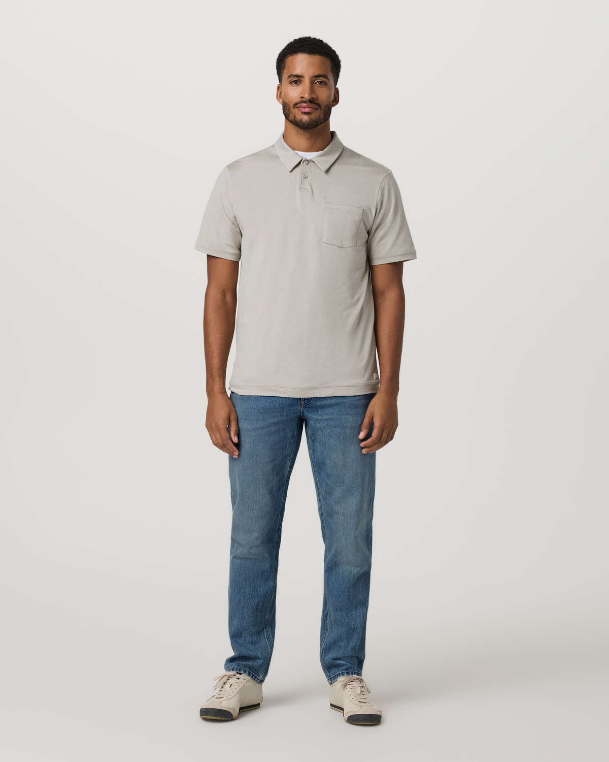 Men Vuori Short Sleeve Ponto Performance Polo Dark Salt Heather