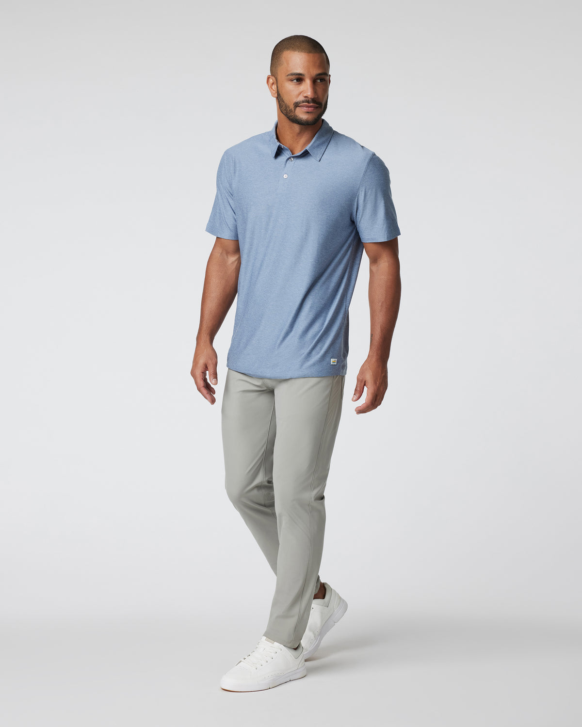 Men Vuori Strato Tech Polo Men's Chambray Heather Polo