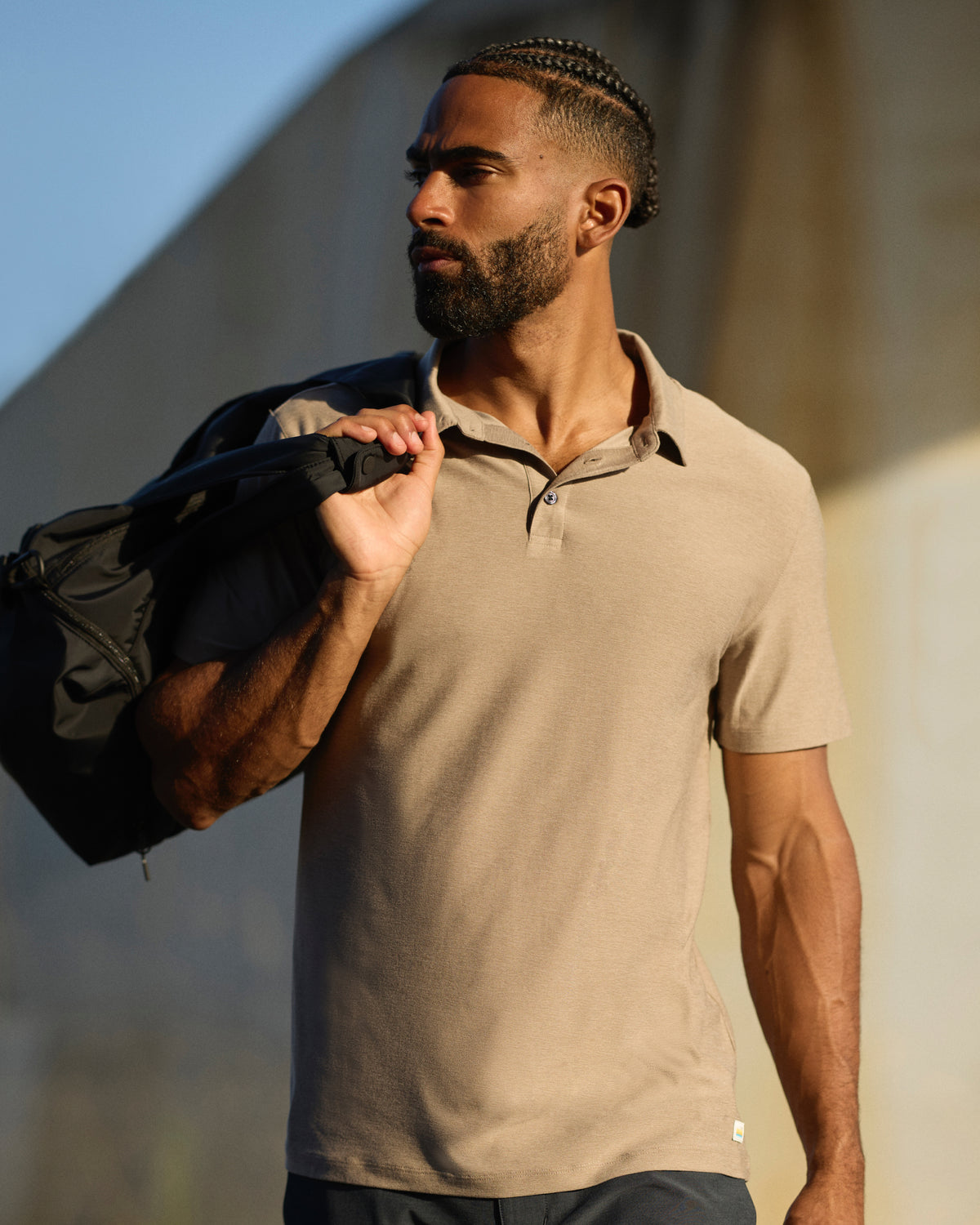 Men Vuori Strato Tech Polo Men's Mocha Heather Polo