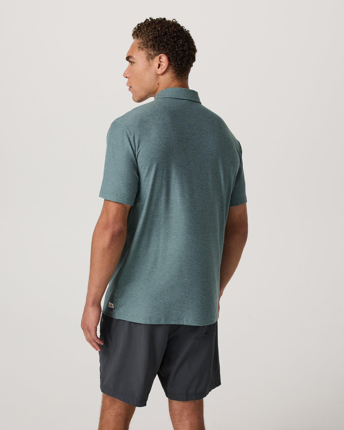 Men Vuori Strato Tech Polo Men's Bluegrass Heather Polo Shirt