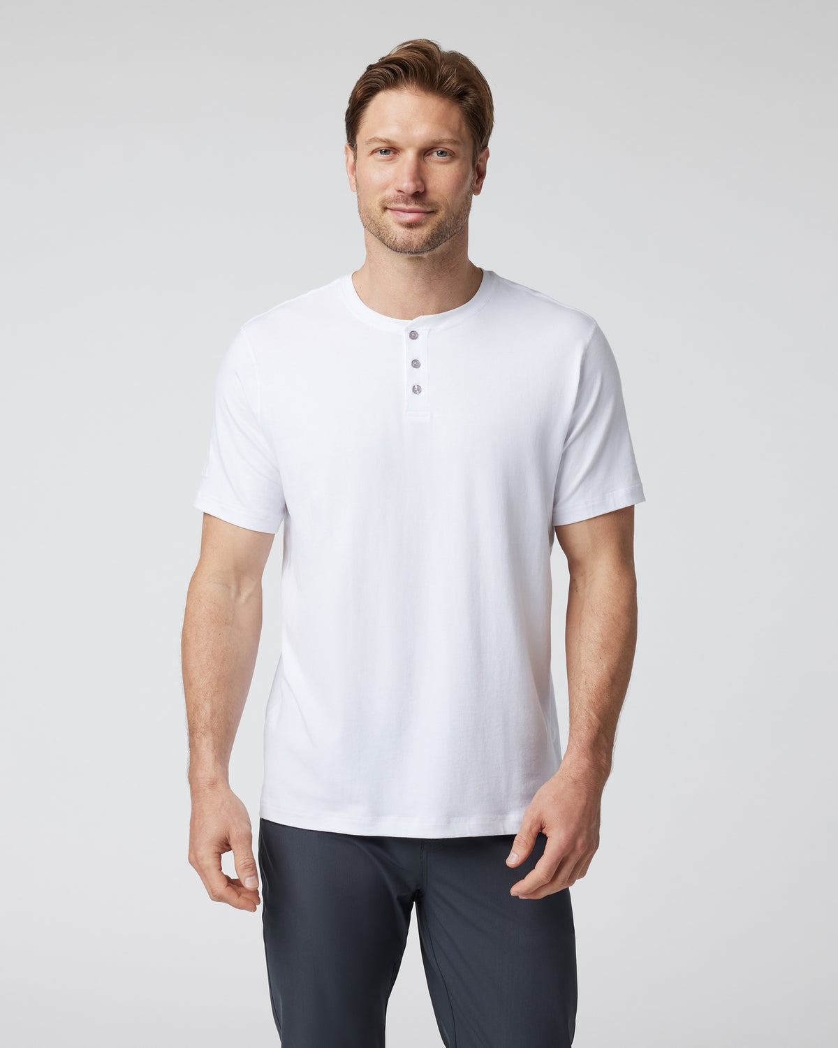 Men Vuori Short Sleeve Ever Henley Men's White Henley T Shirt