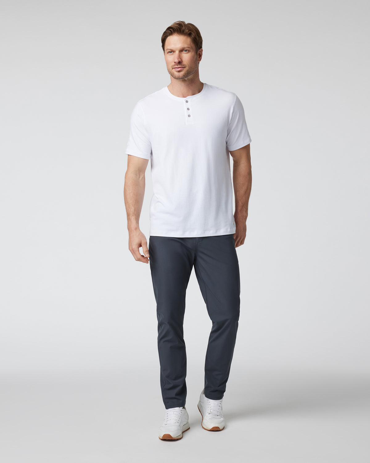 Men Vuori Short Sleeve Ever Henley Men's White Henley T Shirt
