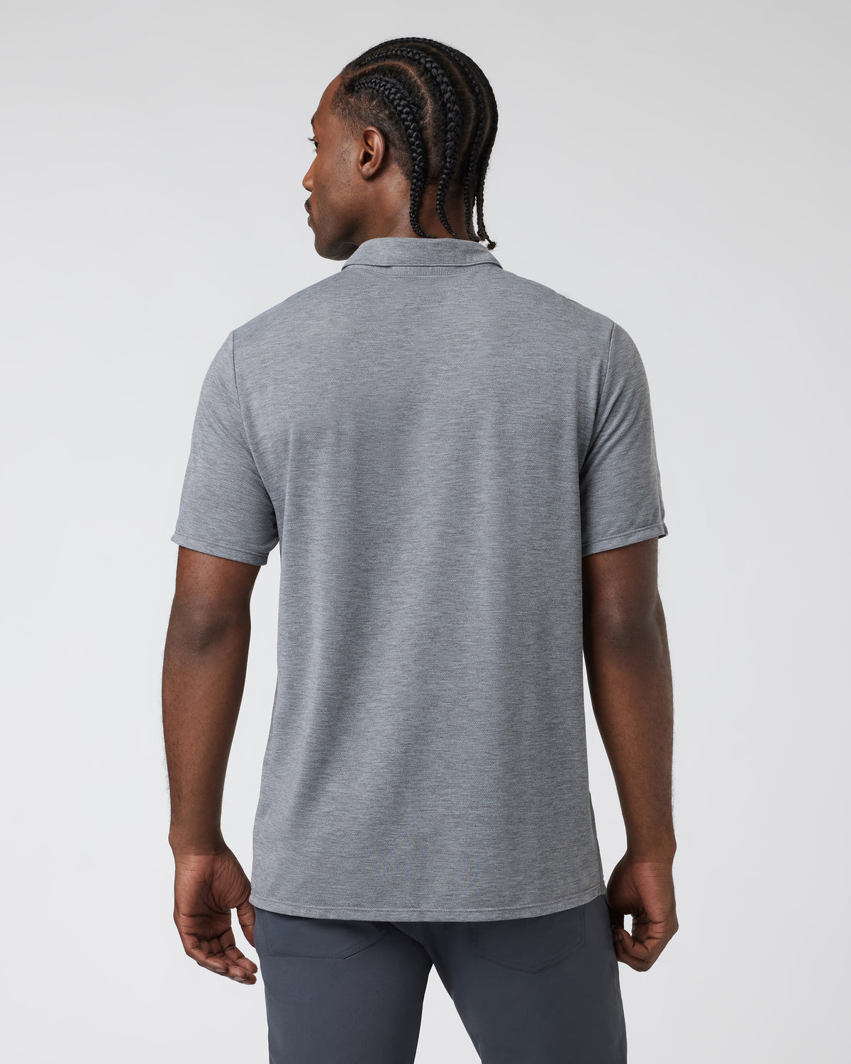 Men Vuori Knit Twill Polo Men's Heather Grey Golf Polo