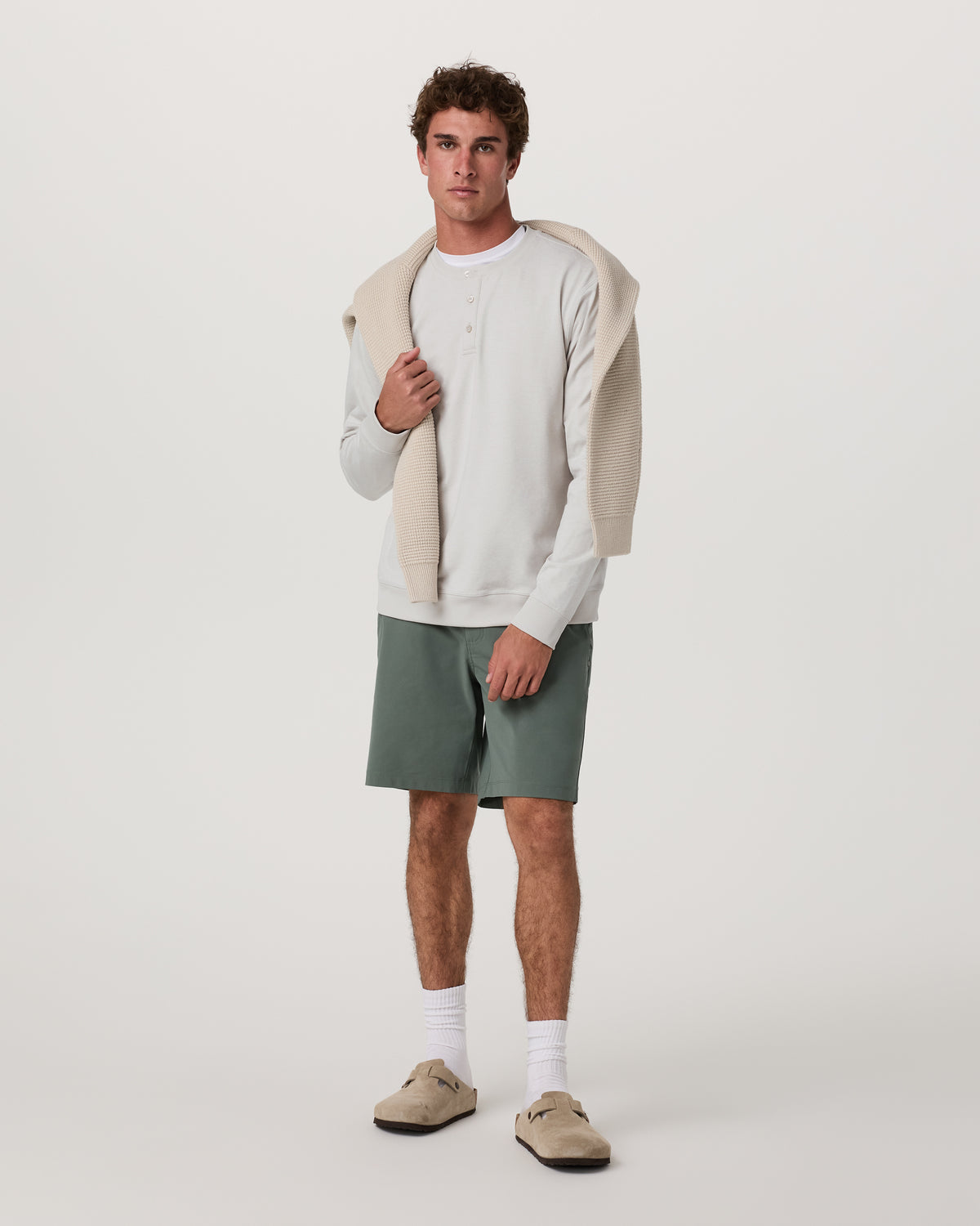 Men Vuori Men's Long Sleeve Coronado Henley - Relaxed Salt Heather