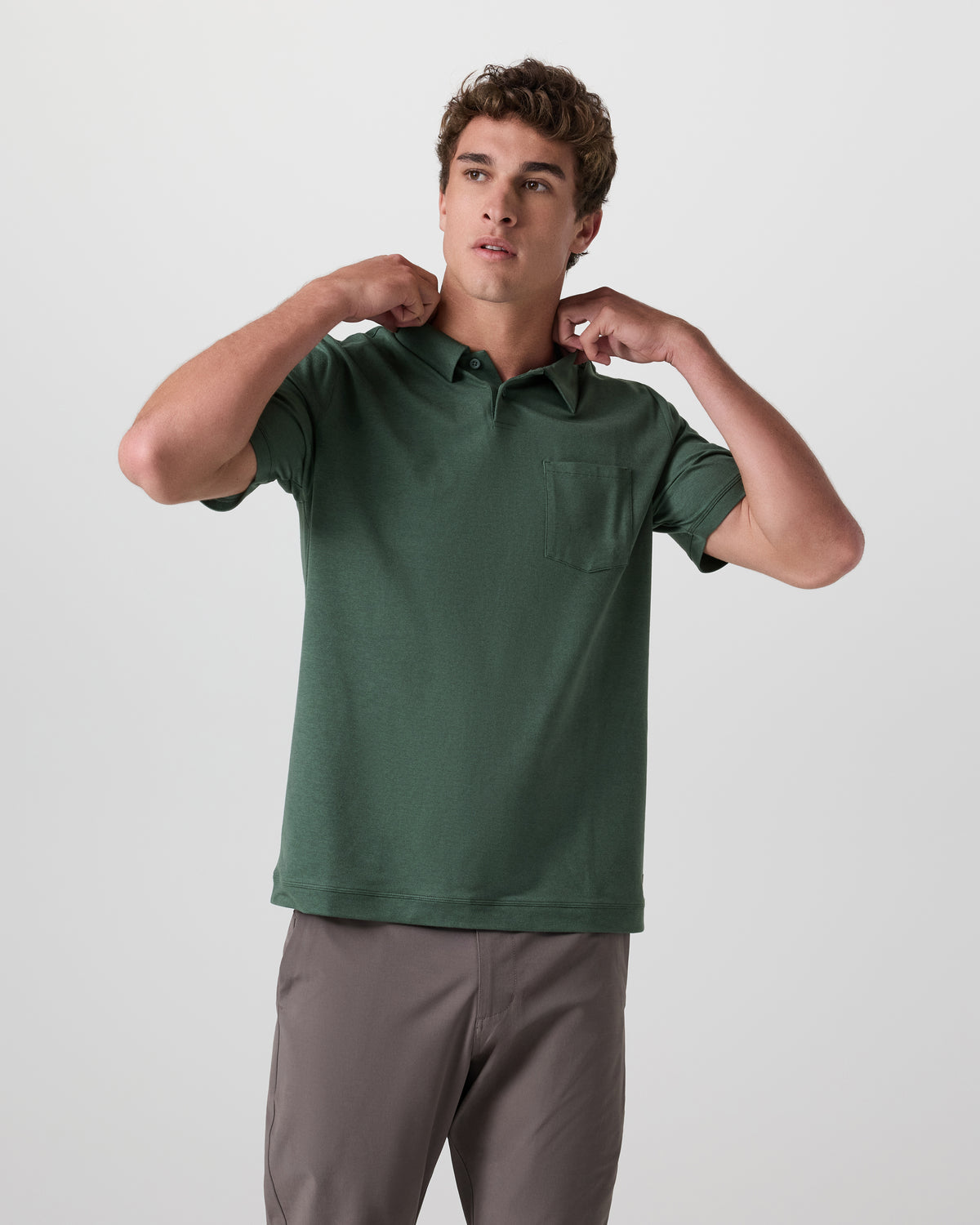 Men Vuori Short Sleeve Ponto Performance Polo Marsh Heather