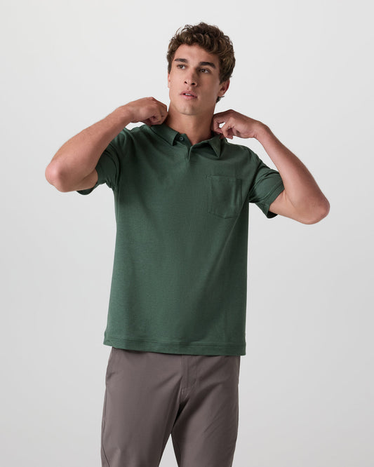 Men Vuori Short Sleeve Ponto Performance Polo Marsh Heather