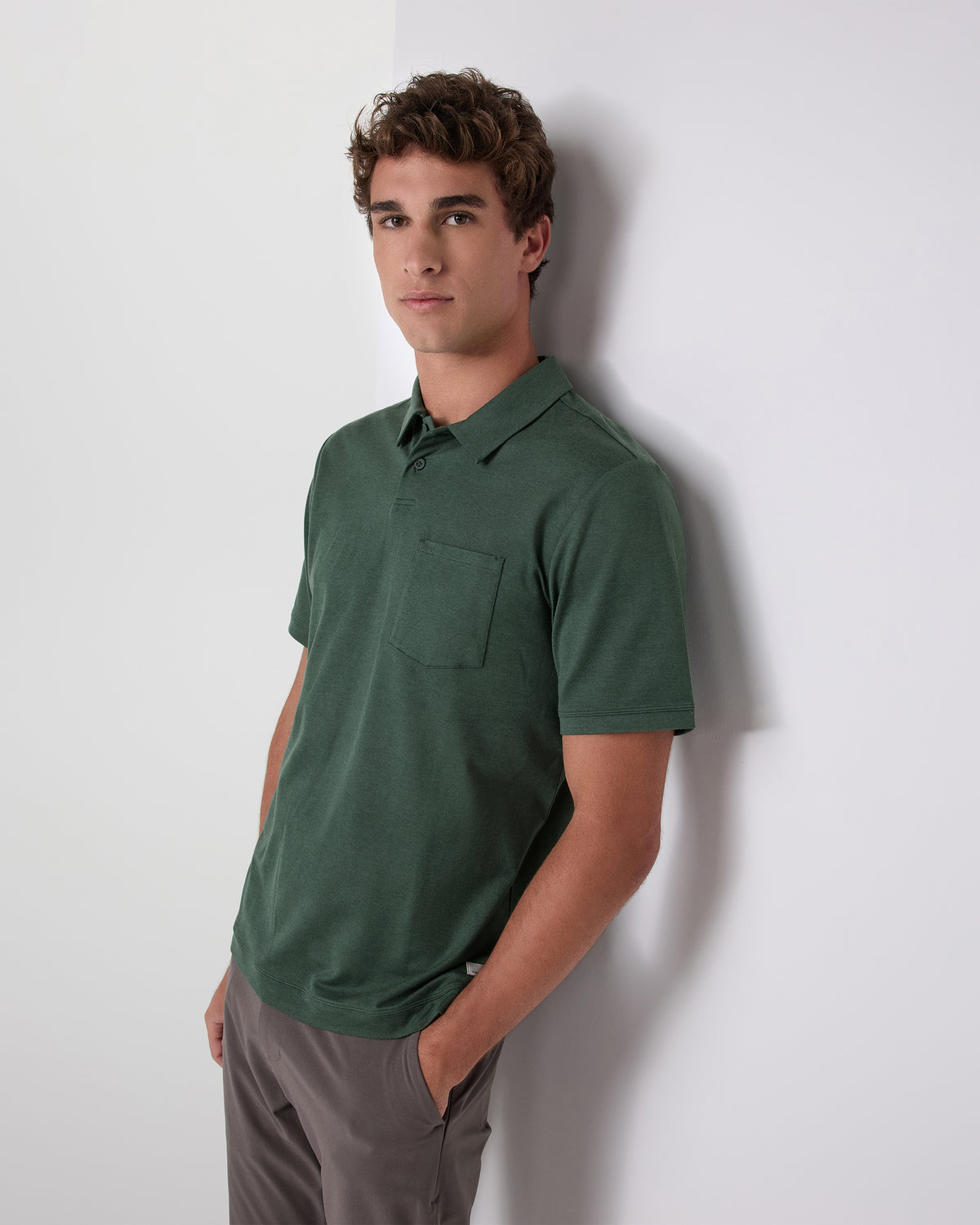 Men Vuori Short Sleeve Ponto Performance Polo Marsh Heather