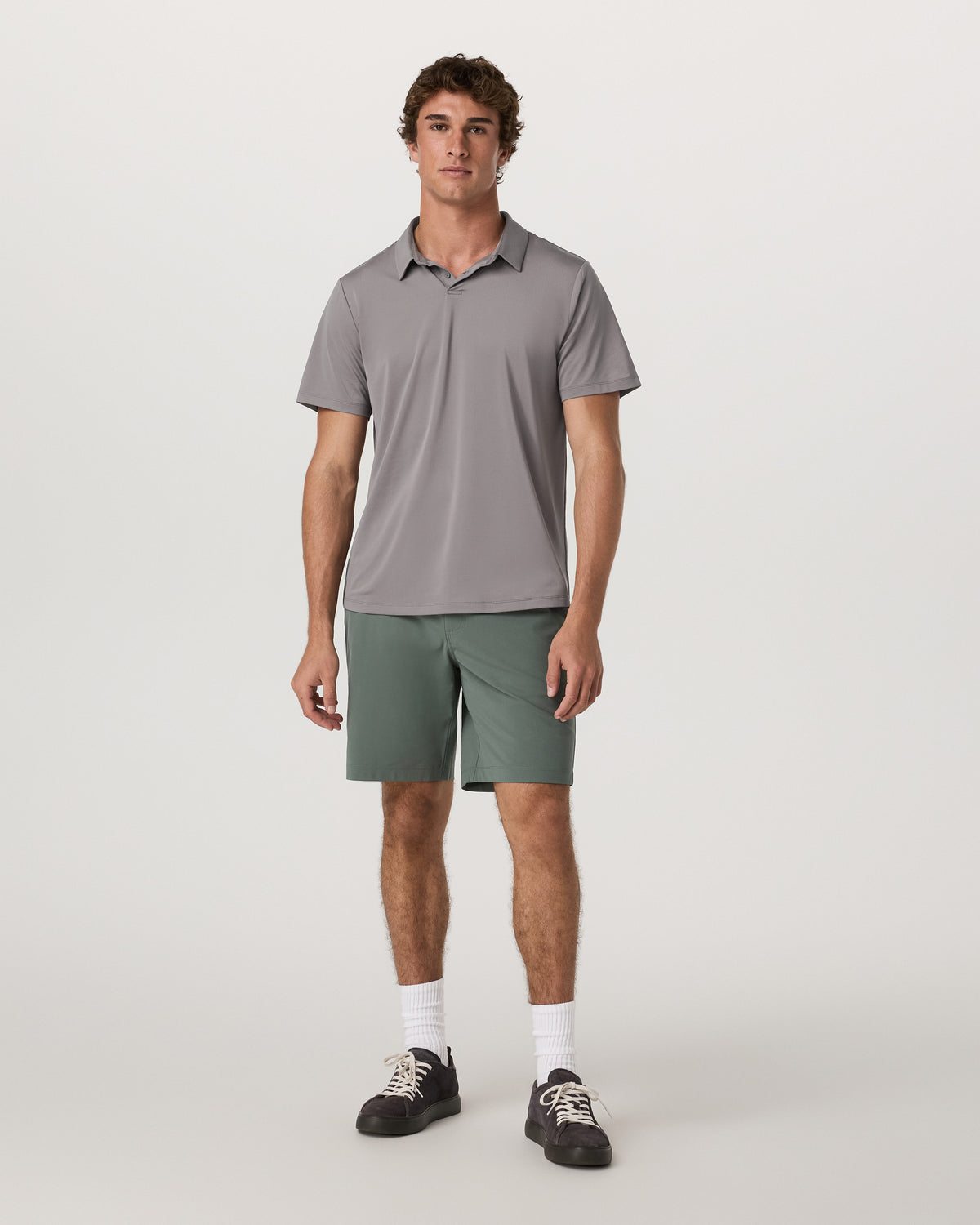 Men Vuori Short Sleeve Viewpoint Polo 2.0 Men's Cavern Grey Shirt