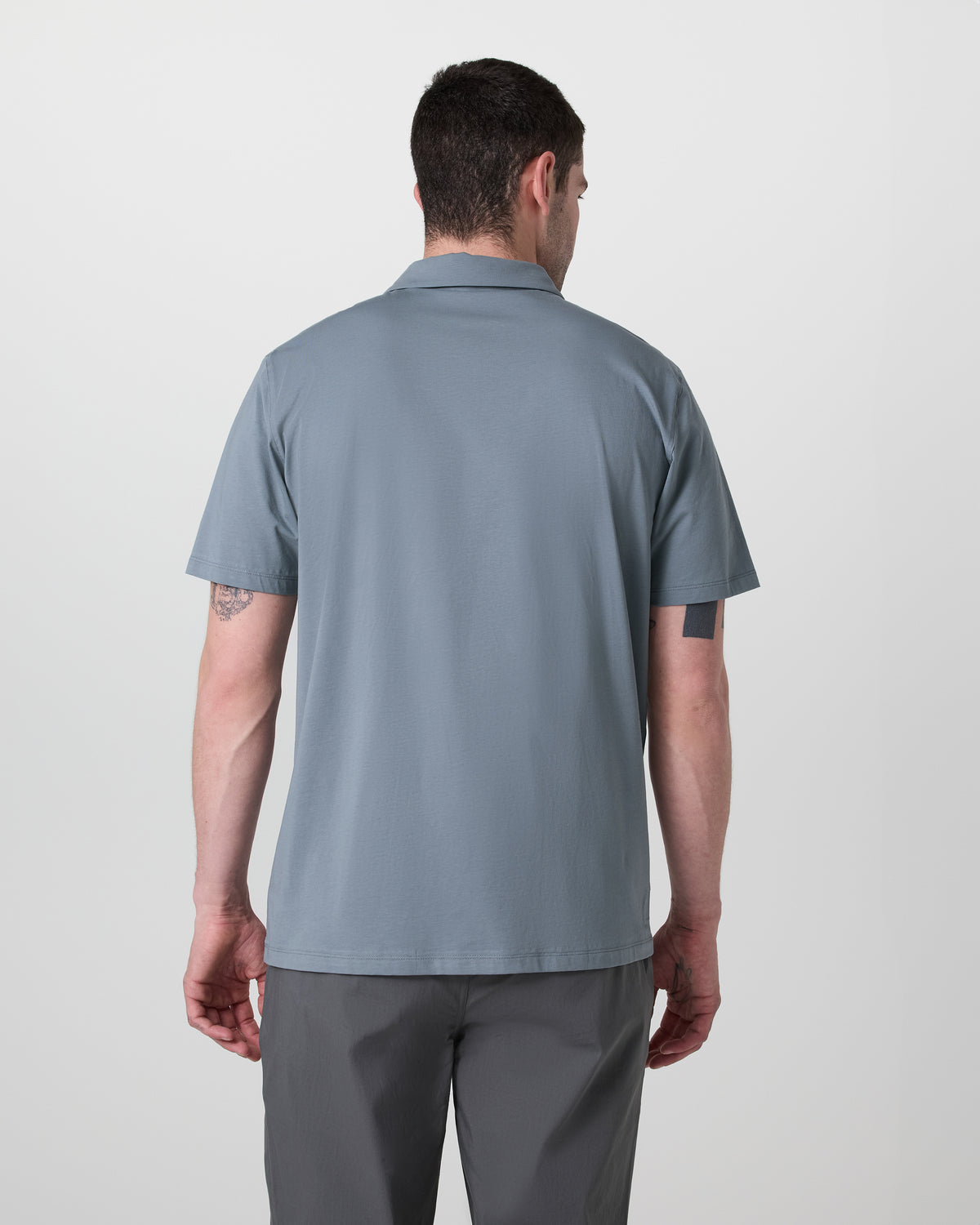 Men Vuori Short Sleeve Feather Polo Dusty Blue