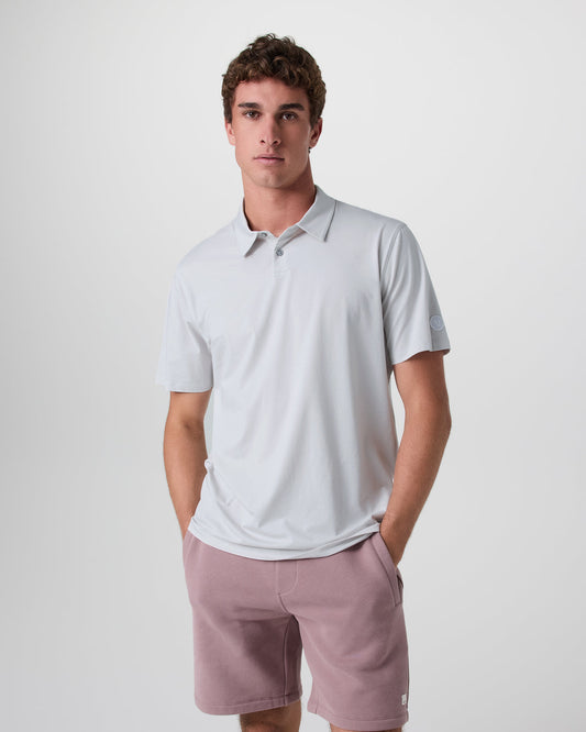 Men Vuori Short Sleeve Feather Polo Frost Grey