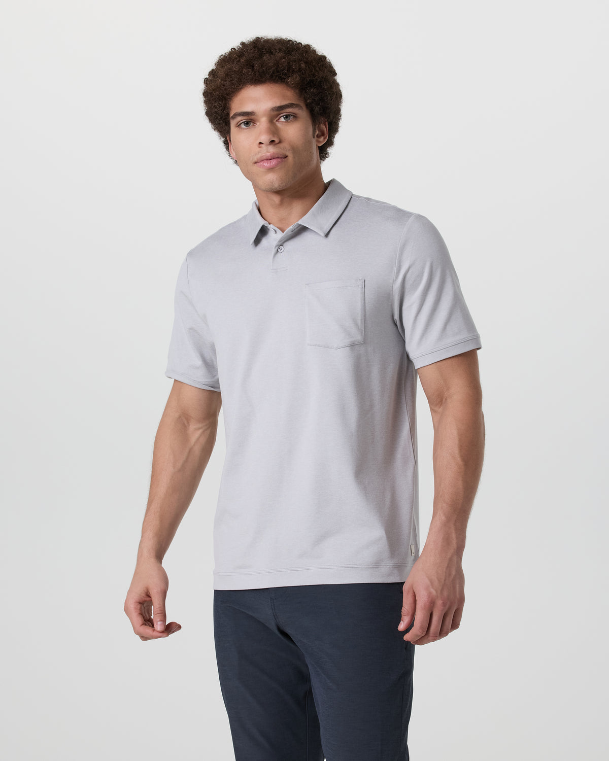 Men Vuori Short Sleeve Ponto Performance Polo Frost Grey Heather