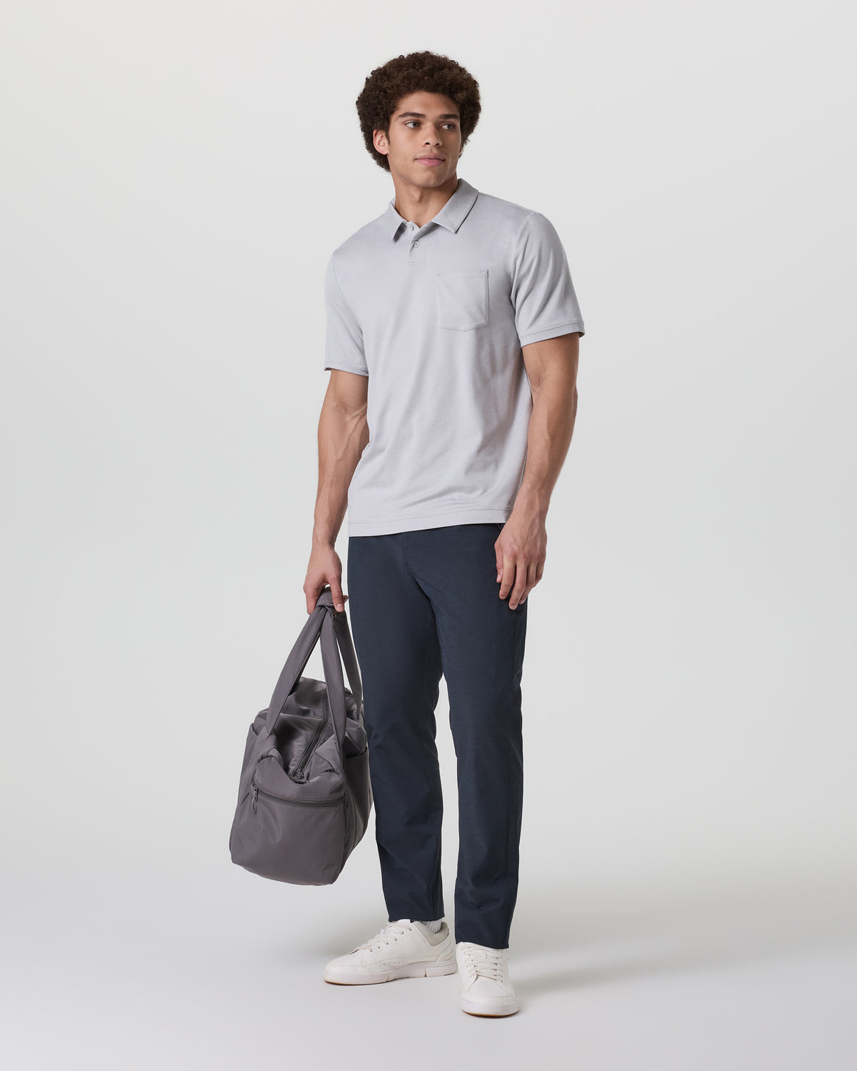 Men Vuori Short Sleeve Ponto Performance Polo Frost Grey Heather