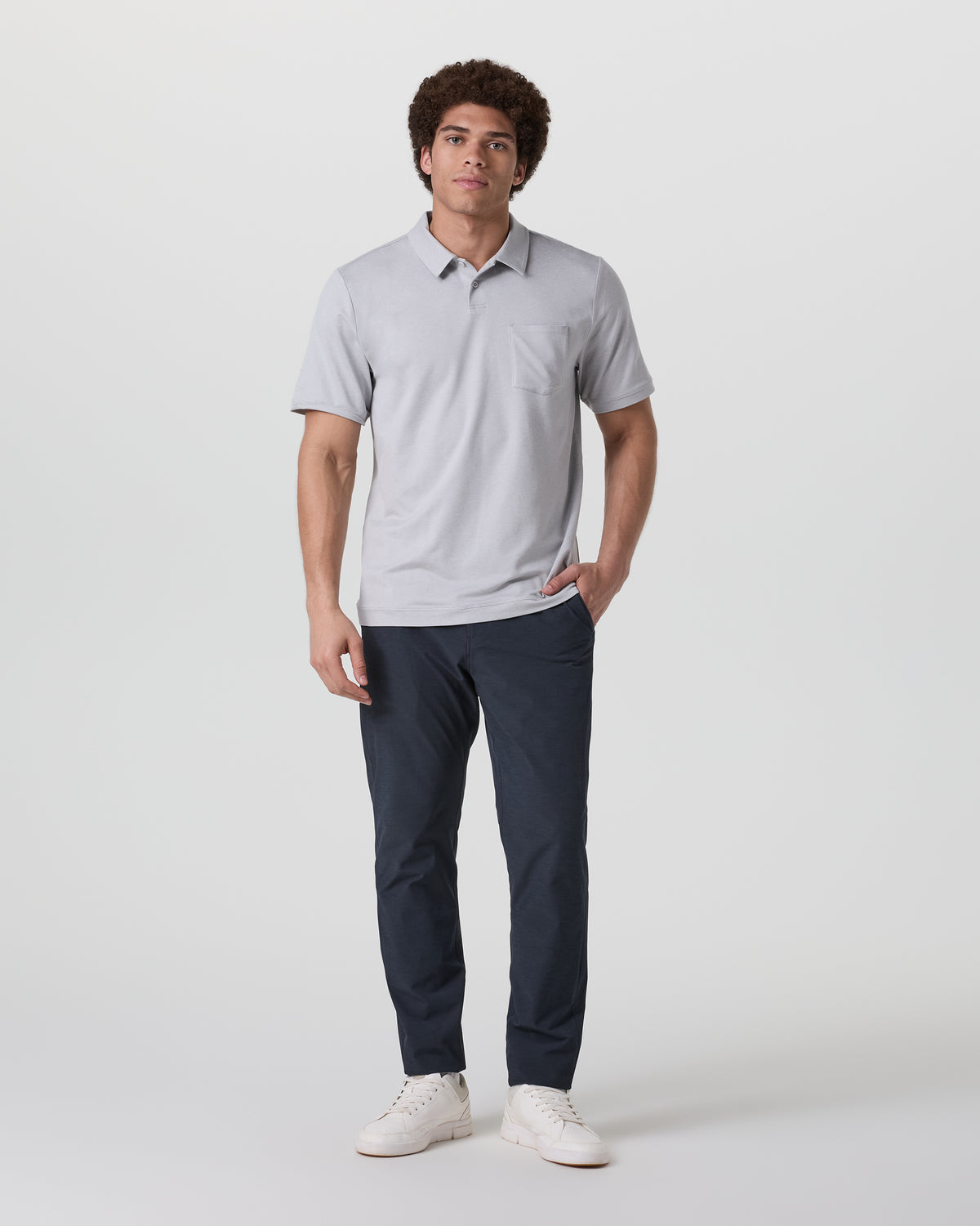Men Vuori Short Sleeve Ponto Performance Polo Frost Grey Heather