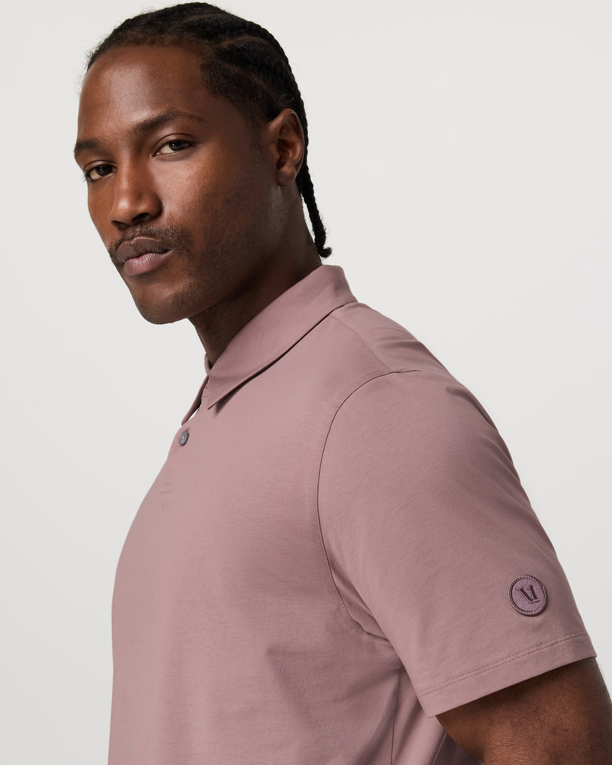 Men Vuori Short Sleeve Feather Polo Zion Rose