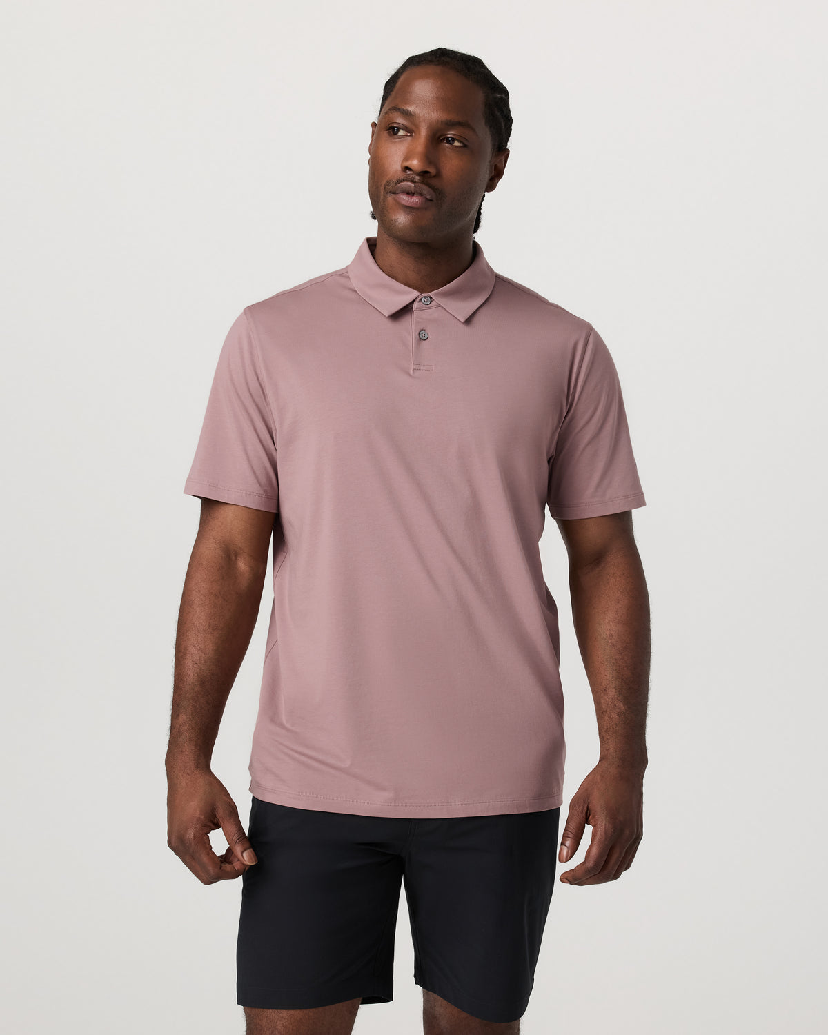 Men Vuori Short Sleeve Feather Polo Zion Rose