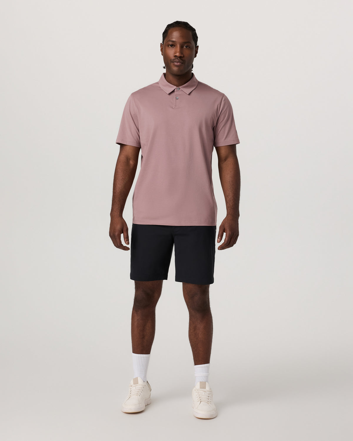 Men Vuori Short Sleeve Feather Polo Zion Rose