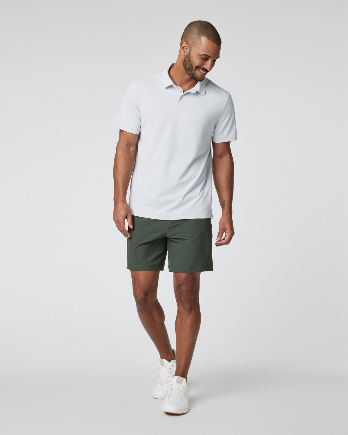 Men Vuori Gamepoint Polo Men's Frost Grey Tennis Polo