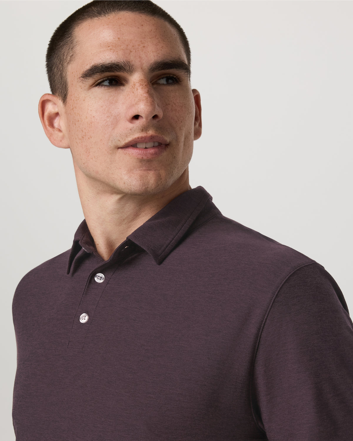 Men Vuori Strato Tech Polo Men's Raisin Heather Performance Shirt