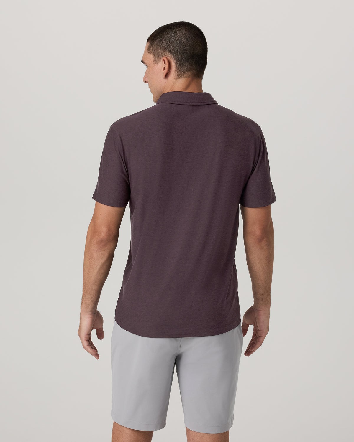 Men Vuori Strato Tech Polo Men's Raisin Heather Performance Shirt