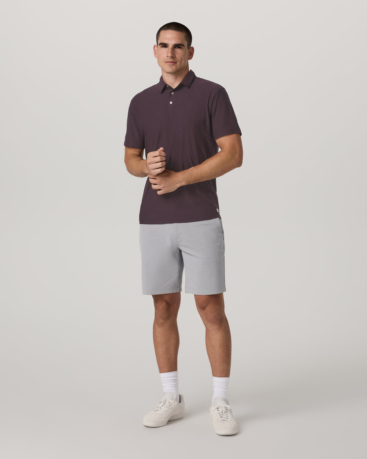 Men Vuori Strato Tech Polo Men's Raisin Heather Performance Shirt