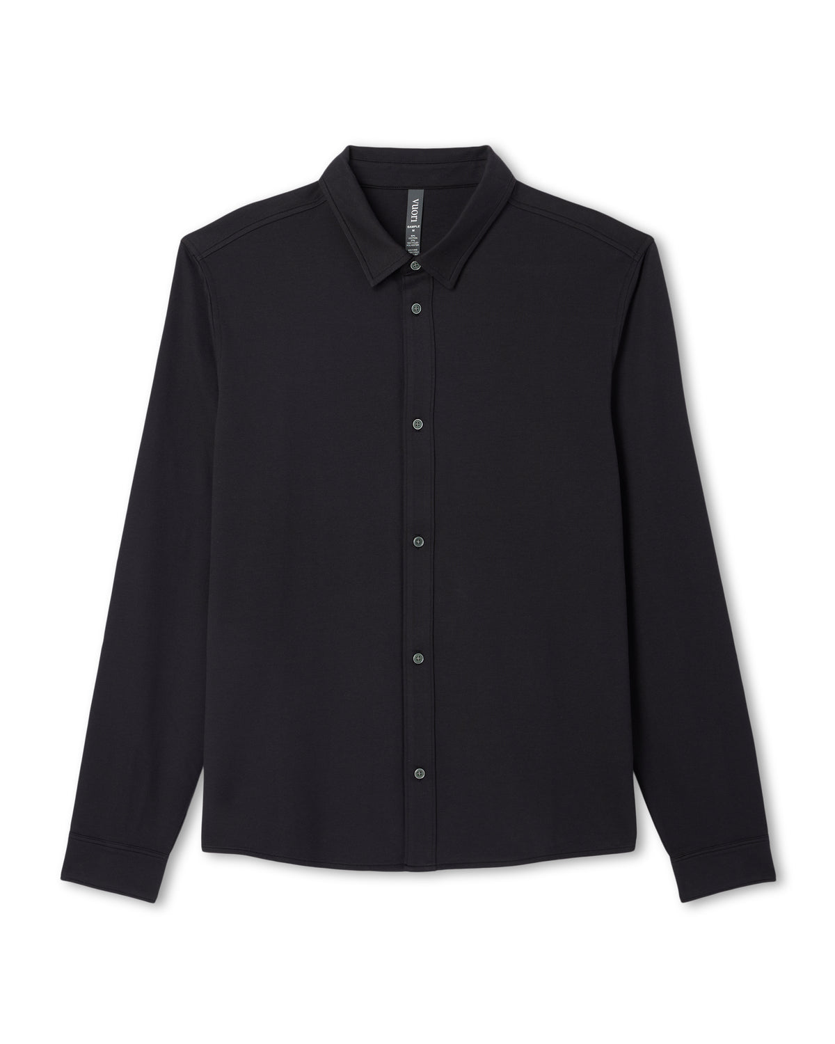 Men Vuori Long Sleeve Knit Oxford Button Down Men's Black Shirt