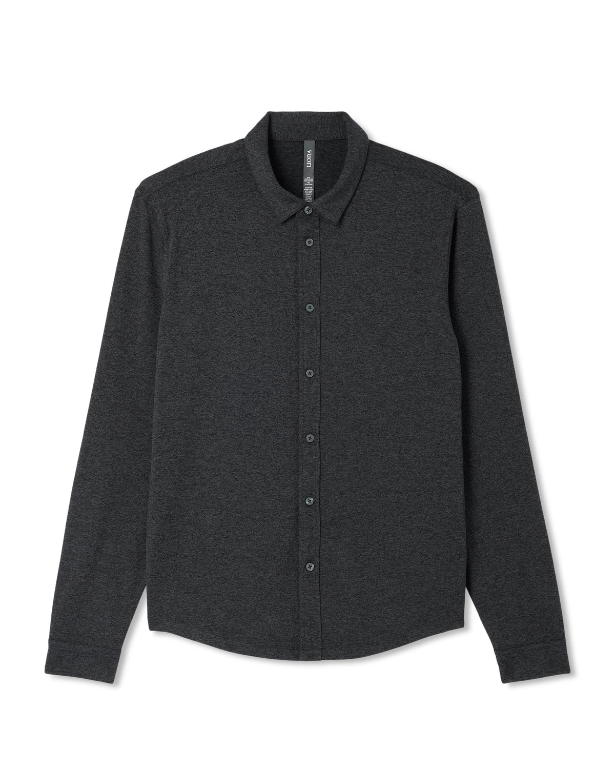 Men Vuori Men's Long Sleeve Ponto Button Down Charcoal Heather