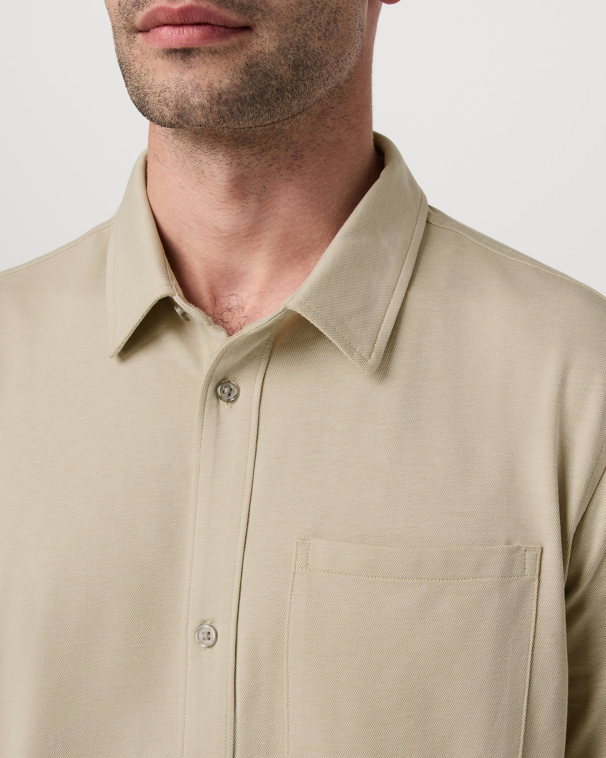 Men Vuori Short Sleeve Knit Oxford Button Down - Classic Fit Trench