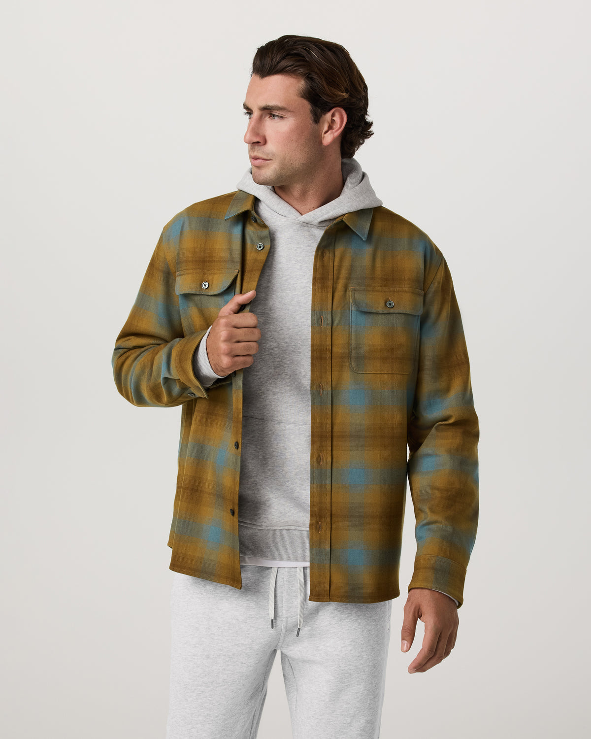 Men Vuori Long Sleeve Flannel Button Down Men's Bluegrass Shirt