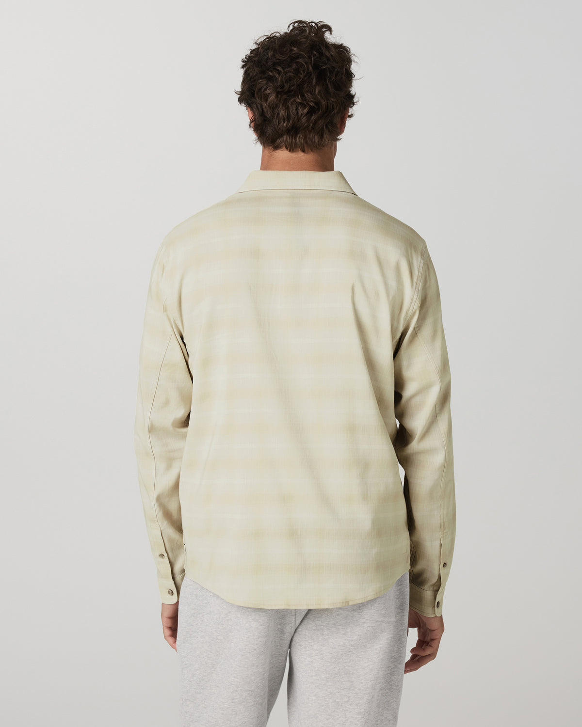 Men Vuori Men's Long Sleeve Plaid Button Down Shirt Sandalwood