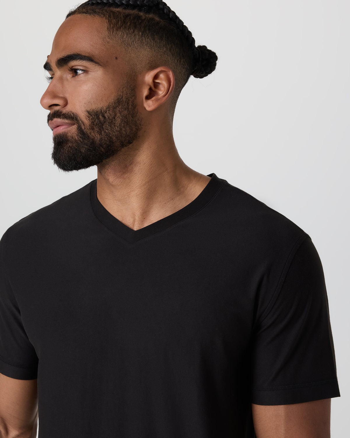 Men Vuori Strato Tech V-Neck Tee Black Workout Shirt