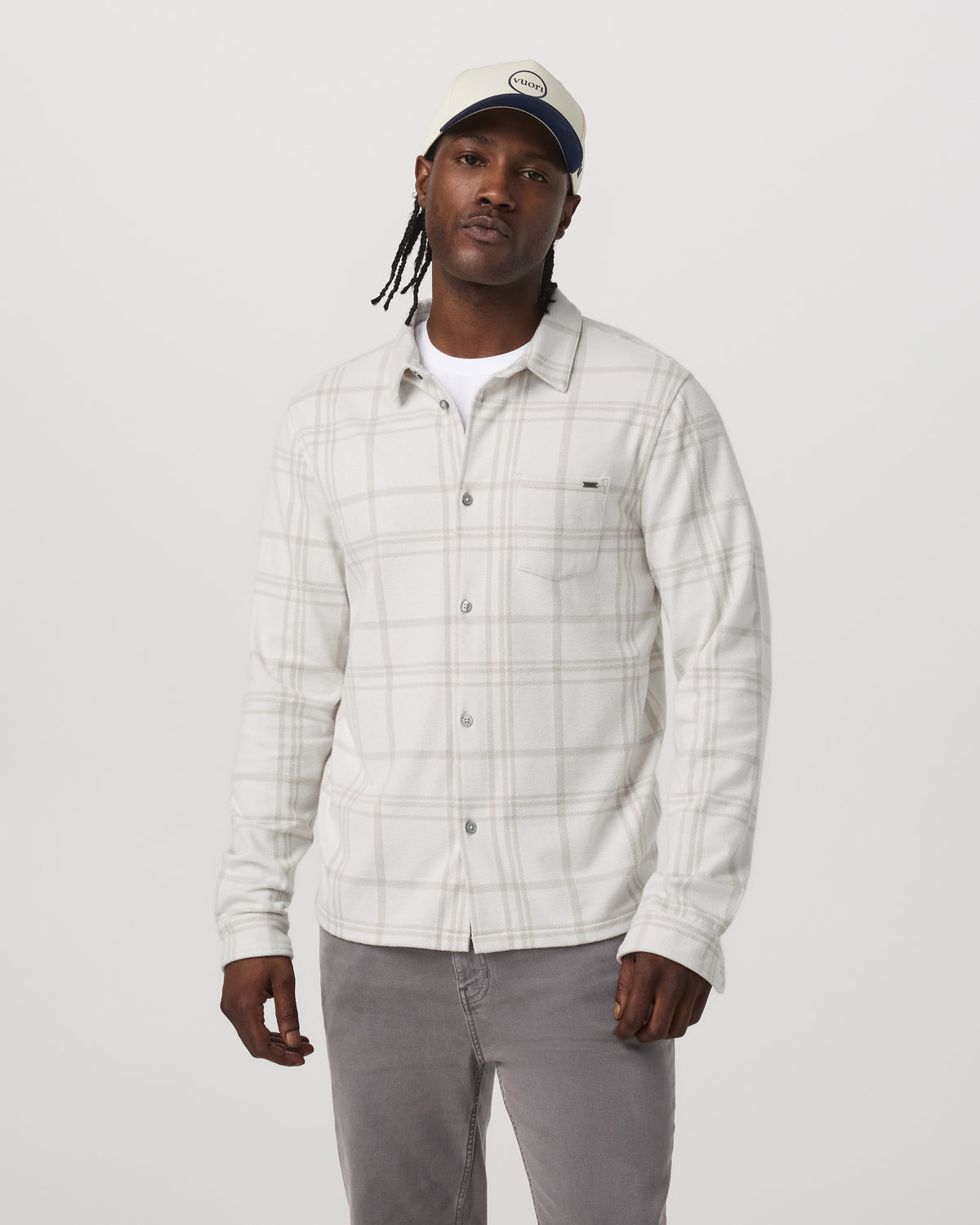 Men Vuori Seaview Plaid Button Down Shirt Men's Dove Shirt