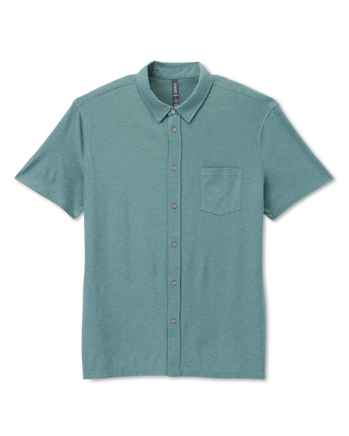 Men Vuori Short Sleeve Strato Button Down Bluegrass Heather