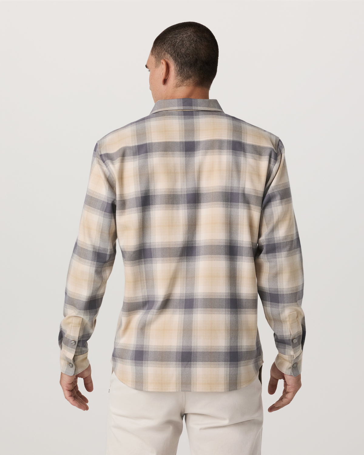 Men Vuori Long Sleeve Flannel Button Down Men's Cavern Grey Shirt