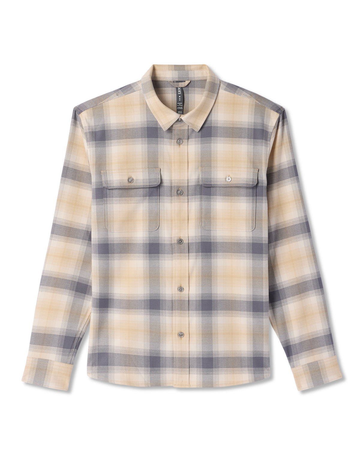Men Vuori Long Sleeve Flannel Button Down Men's Cavern Grey Shirt