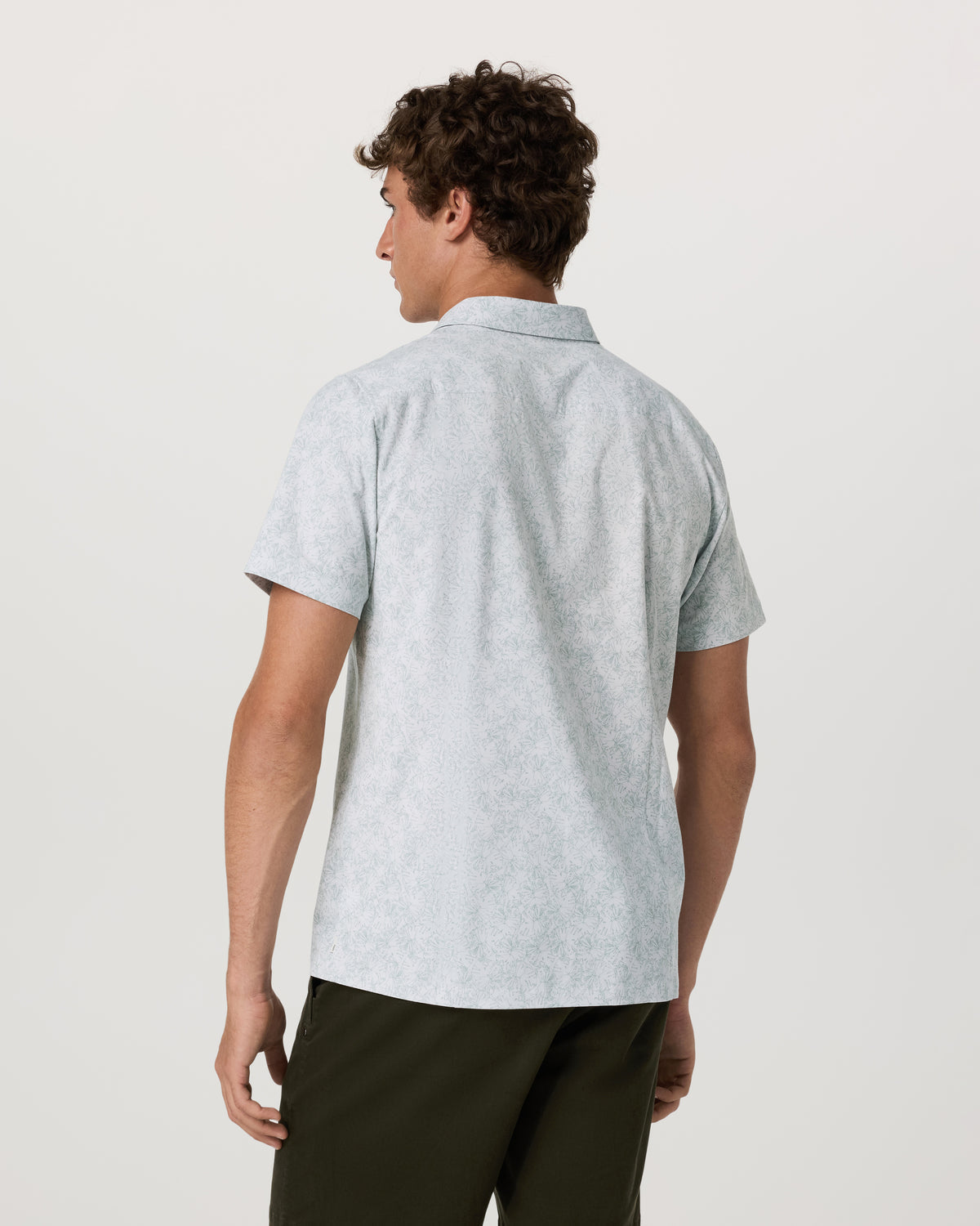 Men Vuori Short Sleeve Bridge Button Down Men's Frost Grey Shirt