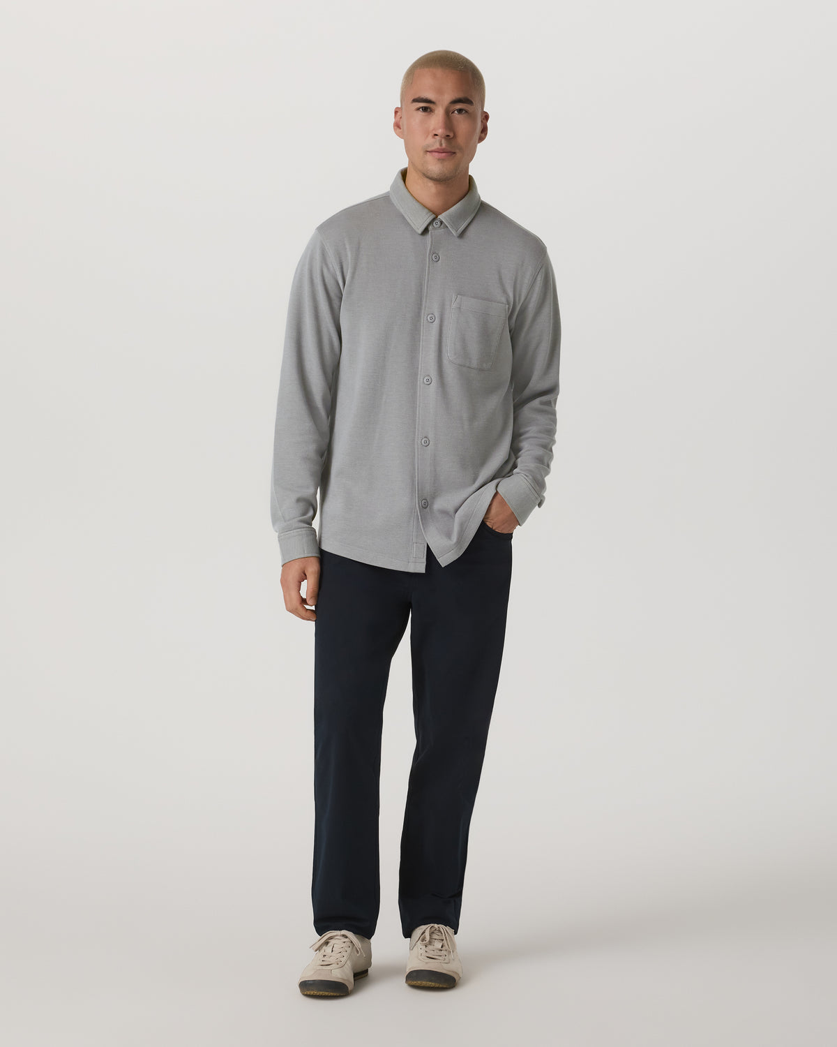 Men Vuori Jeffreys Overshirt Men's Grey Button-Up Shirt