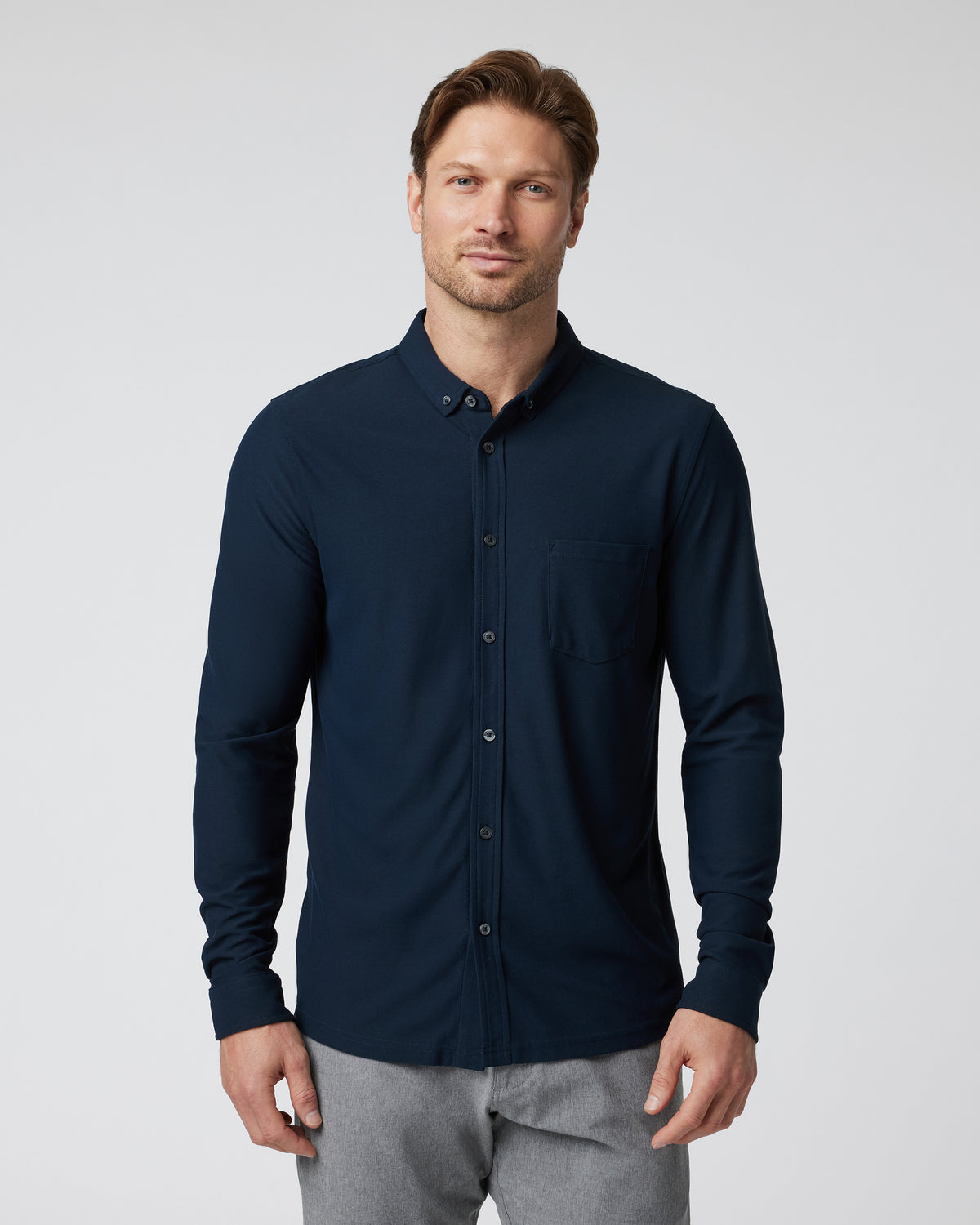 Men Vuori Long Sleeve Ace Button-Down Ink