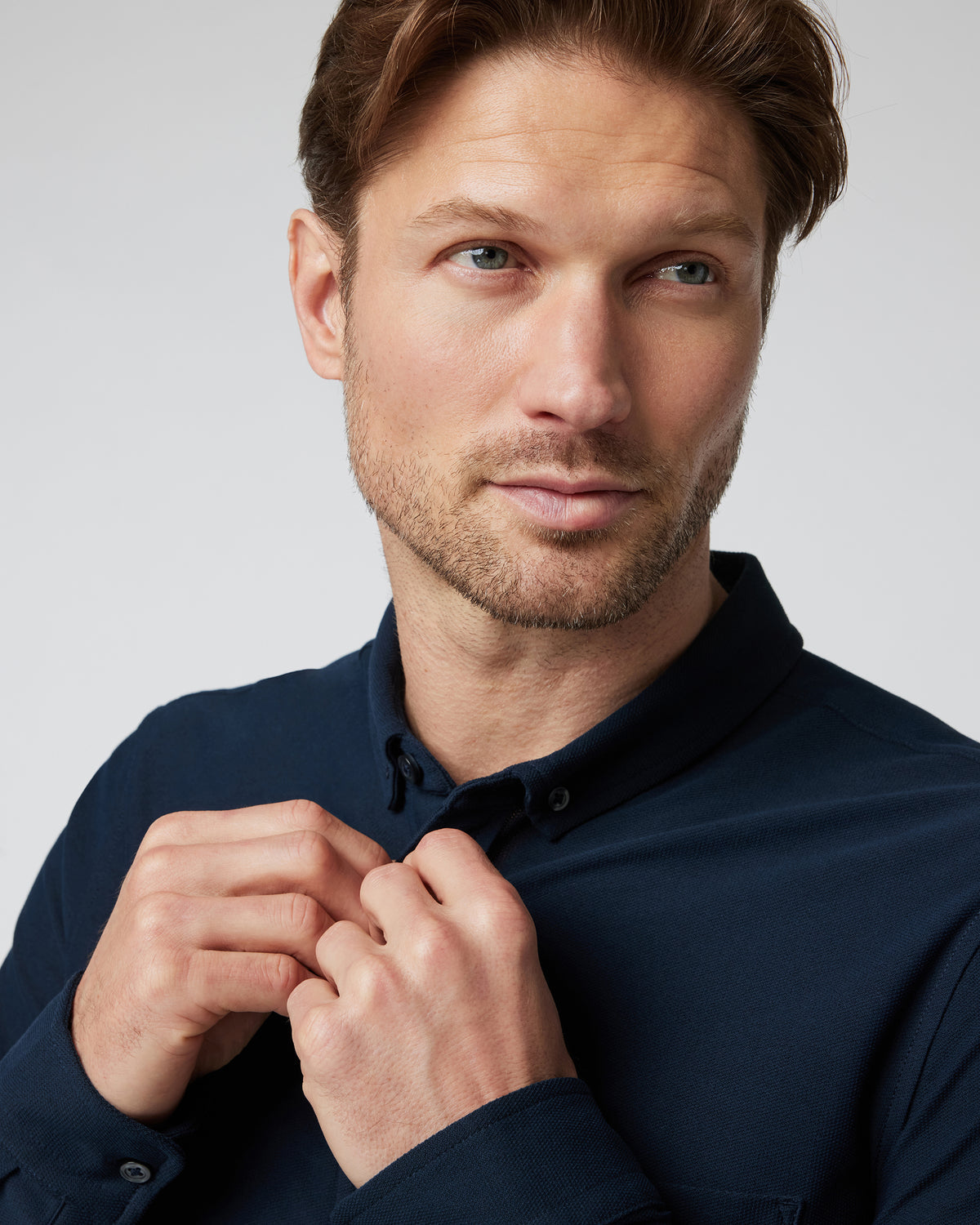 Men Vuori Long Sleeve Ace Button-Down Ink