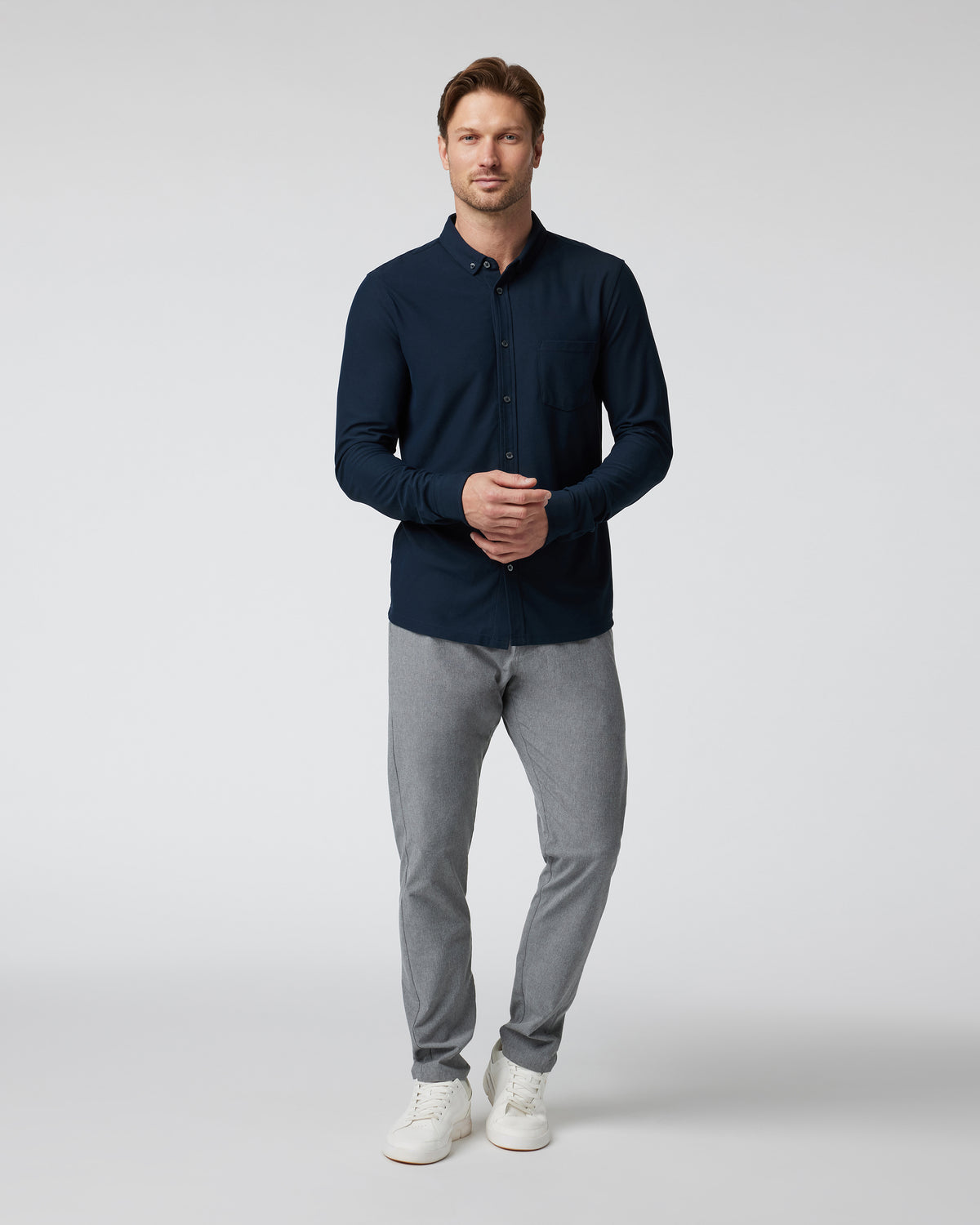 Men Vuori Long Sleeve Ace Button-Down Ink