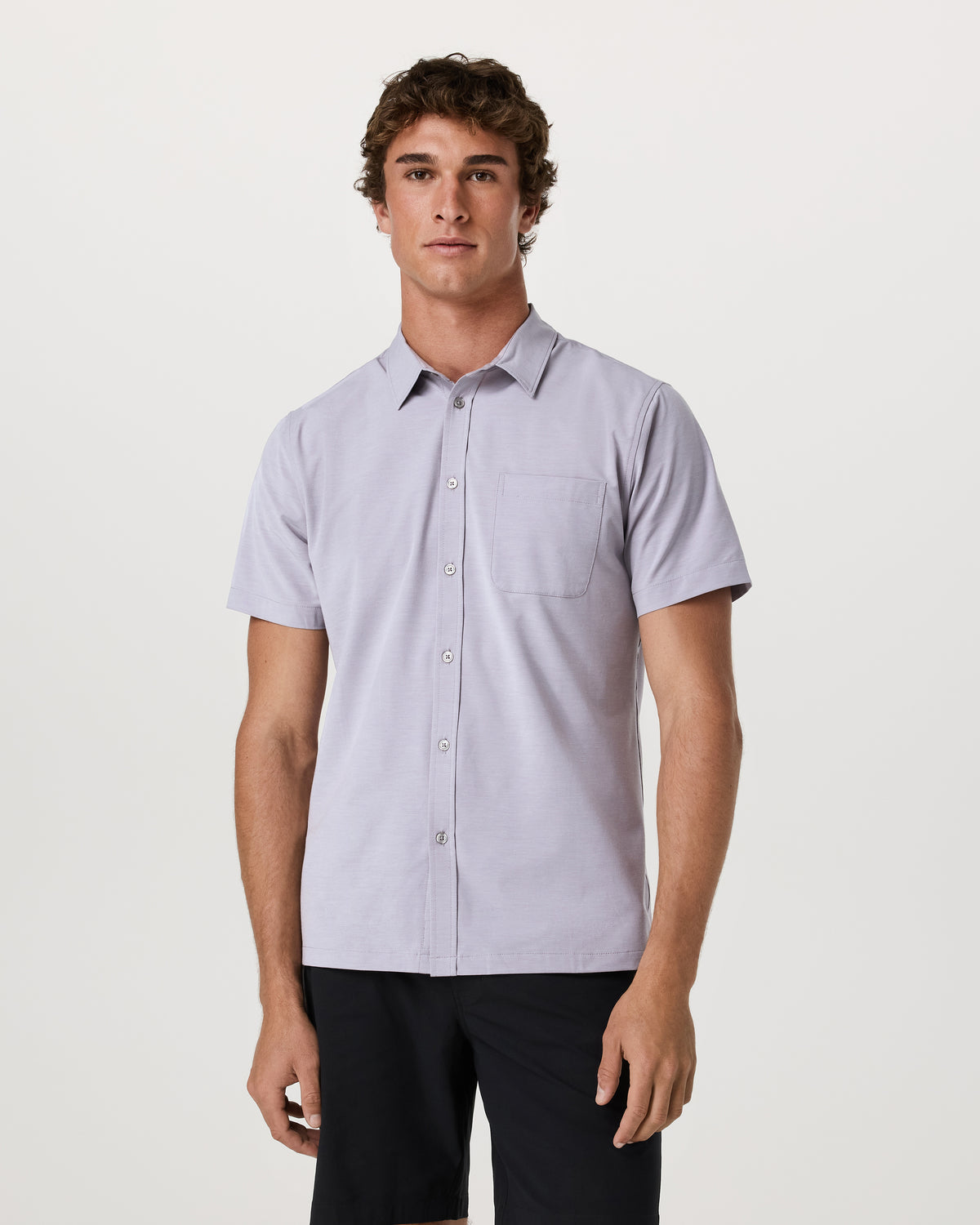 Men Vuori Short Sleeve Bridge Button Down Men's Cinder Shirt