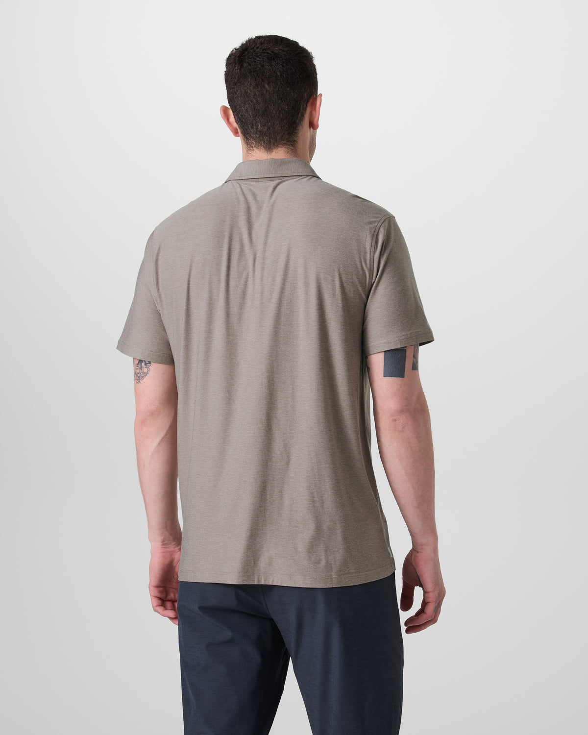 Men Vuori Short Sleeve Strato Button Down Mocha Heather