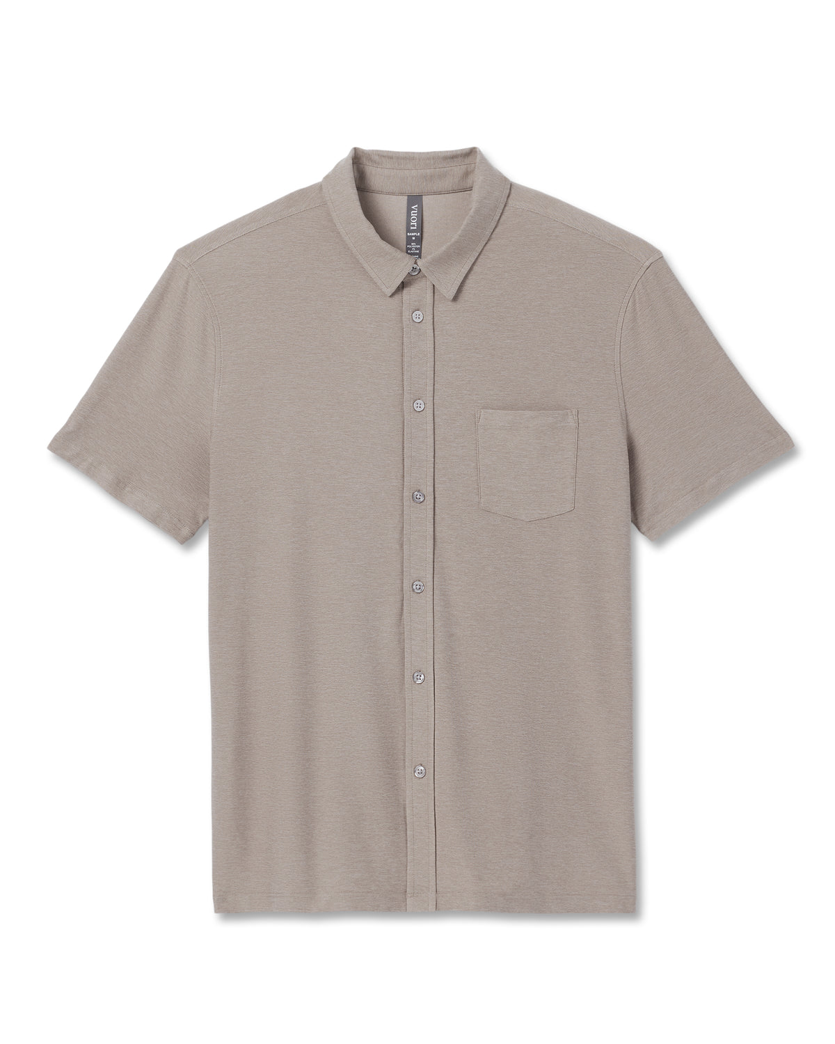 Men Vuori Short Sleeve Strato Button Down Mocha Heather