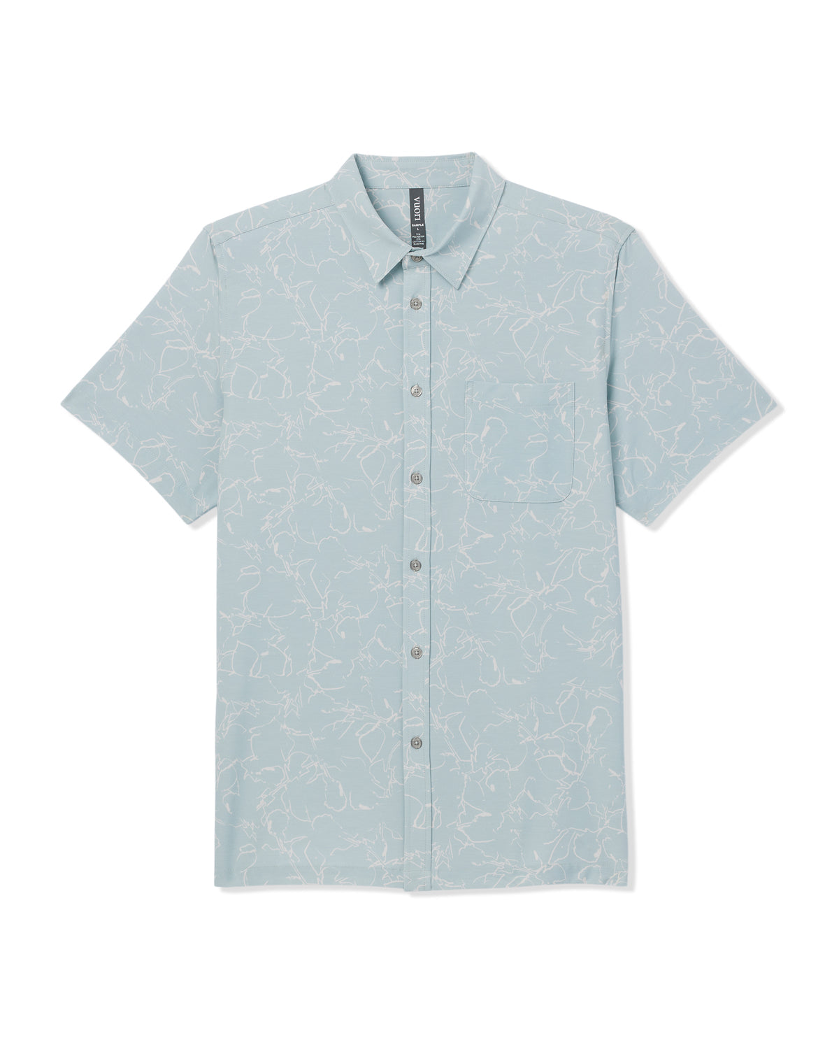 Men Vuori Short Sleeve Bridge Button Down Men's Chalk Blue Shirt