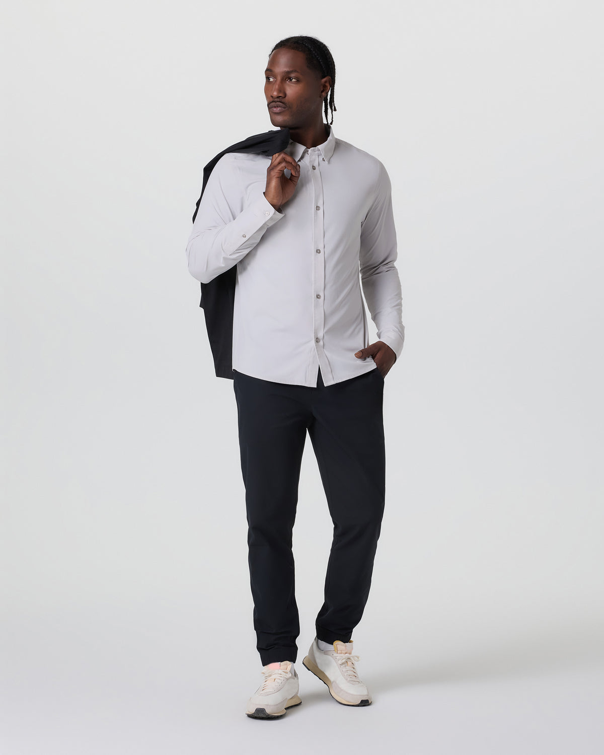 Men Vuori Long Sleeve TravelLite Button Down Frost Grey