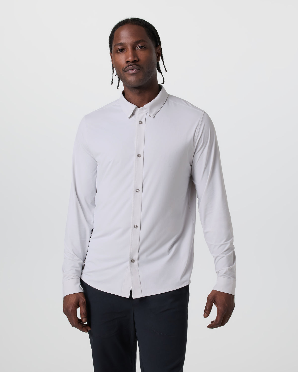 Men Vuori Long Sleeve TravelLite Button Down Frost Grey