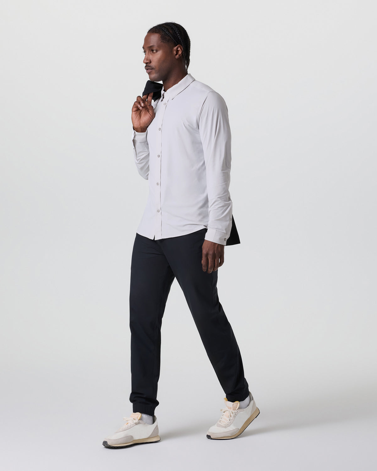 Men Vuori Long Sleeve TravelLite Button Down Frost Grey